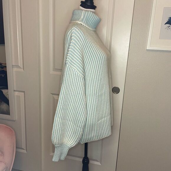 Paisie Striped Turtleneck Knit Jumper Sweater Blue Size L/XL - Picture 5 of 13